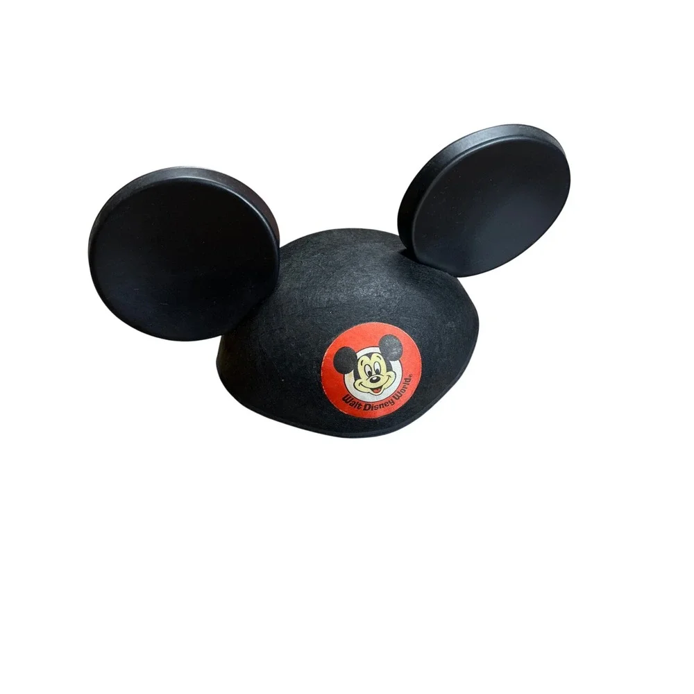 Walt Disney World Mickey Mouse Ear Hat Black Felt Vintage George Embroidery Hat